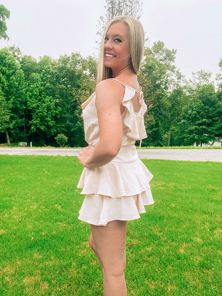 Cream Ruffled Dress