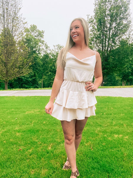 Cream Ruffled Dress